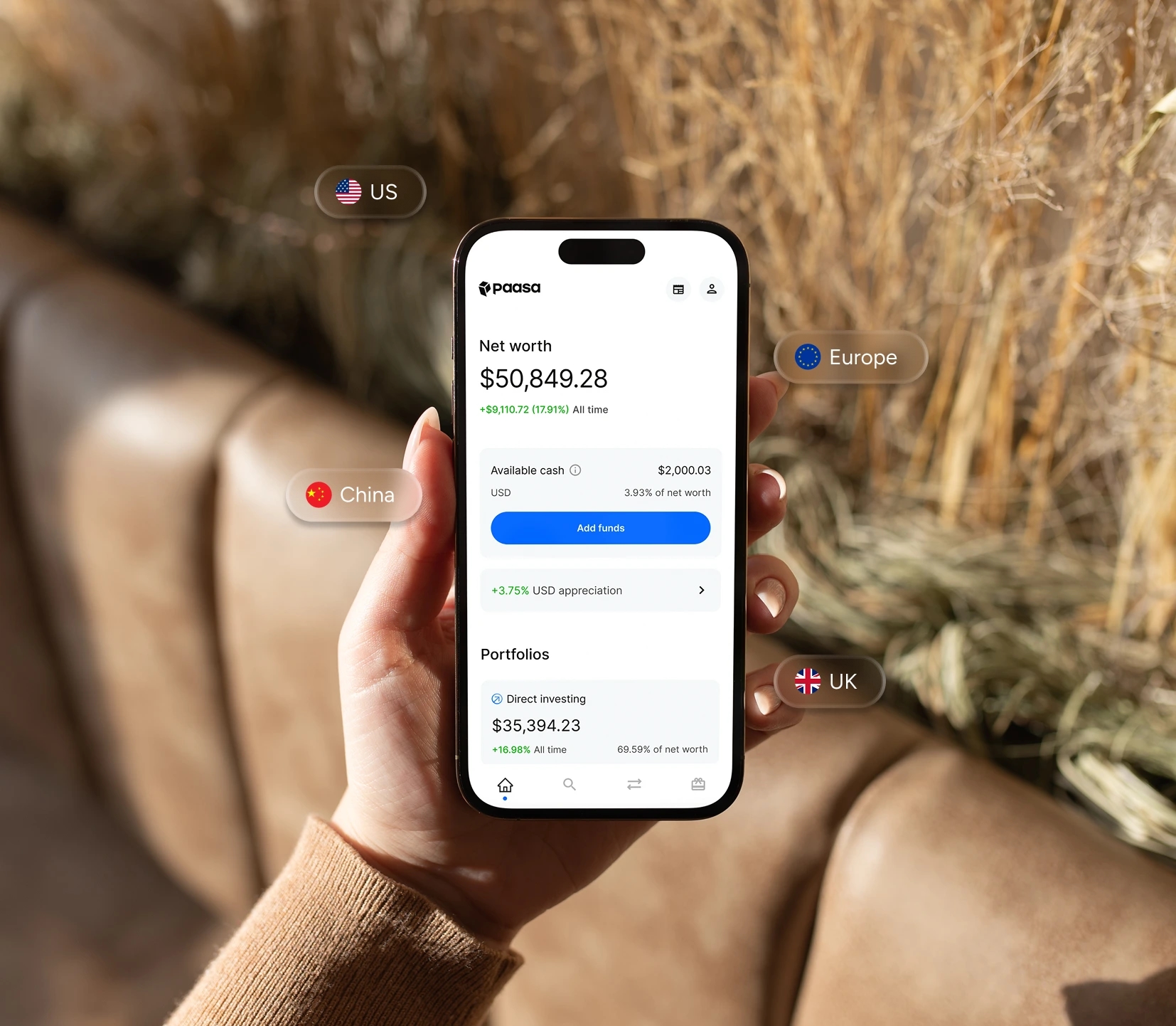 Paasa app mockup on mobile device